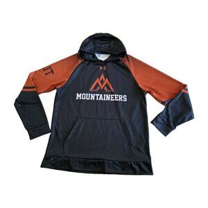 Under Armour Hoodie Men M Brown Black LS Pocket Mohawk College Mountaineers Logo
